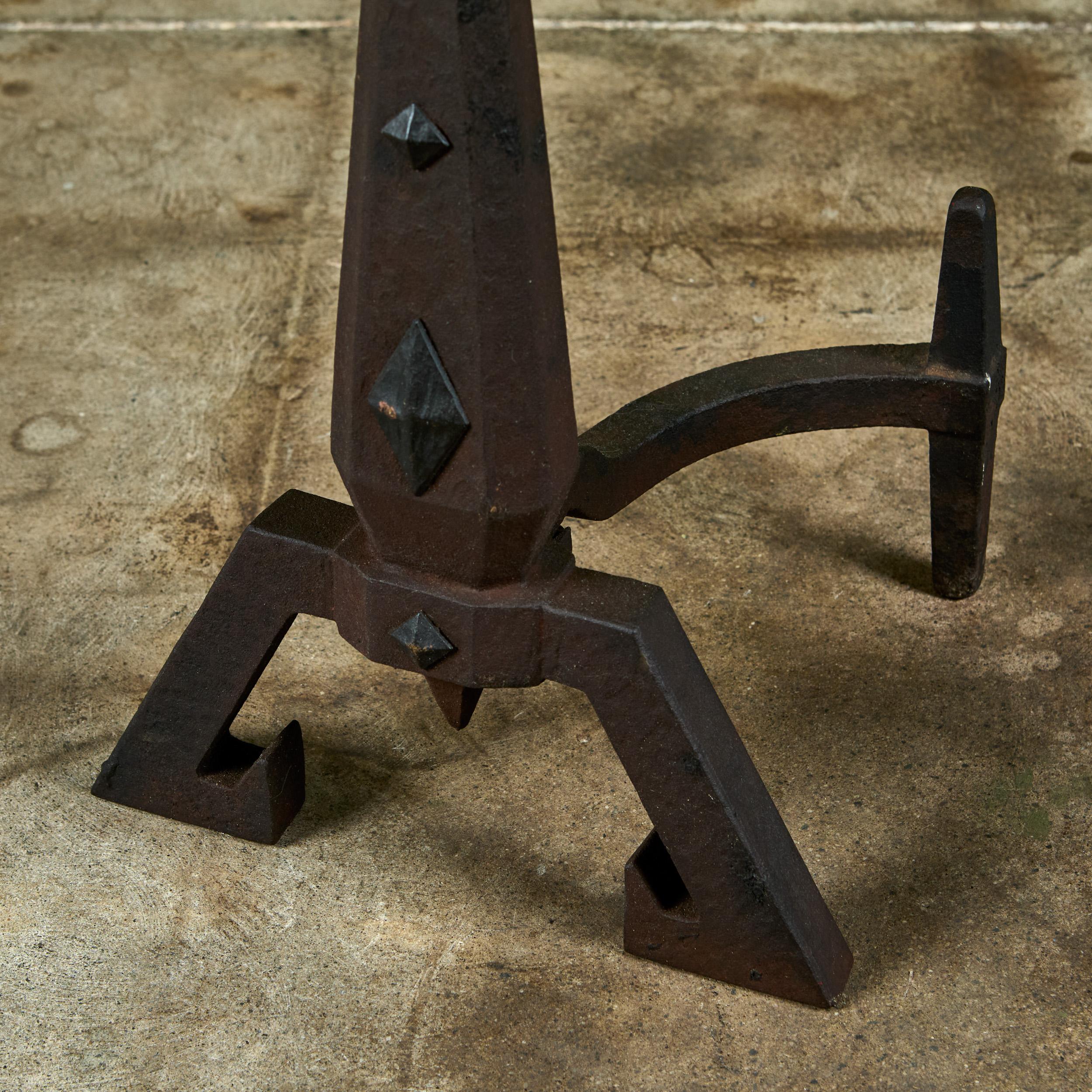 Arts and Crafts Andirons for Bradley and Hubbard For Sale 5