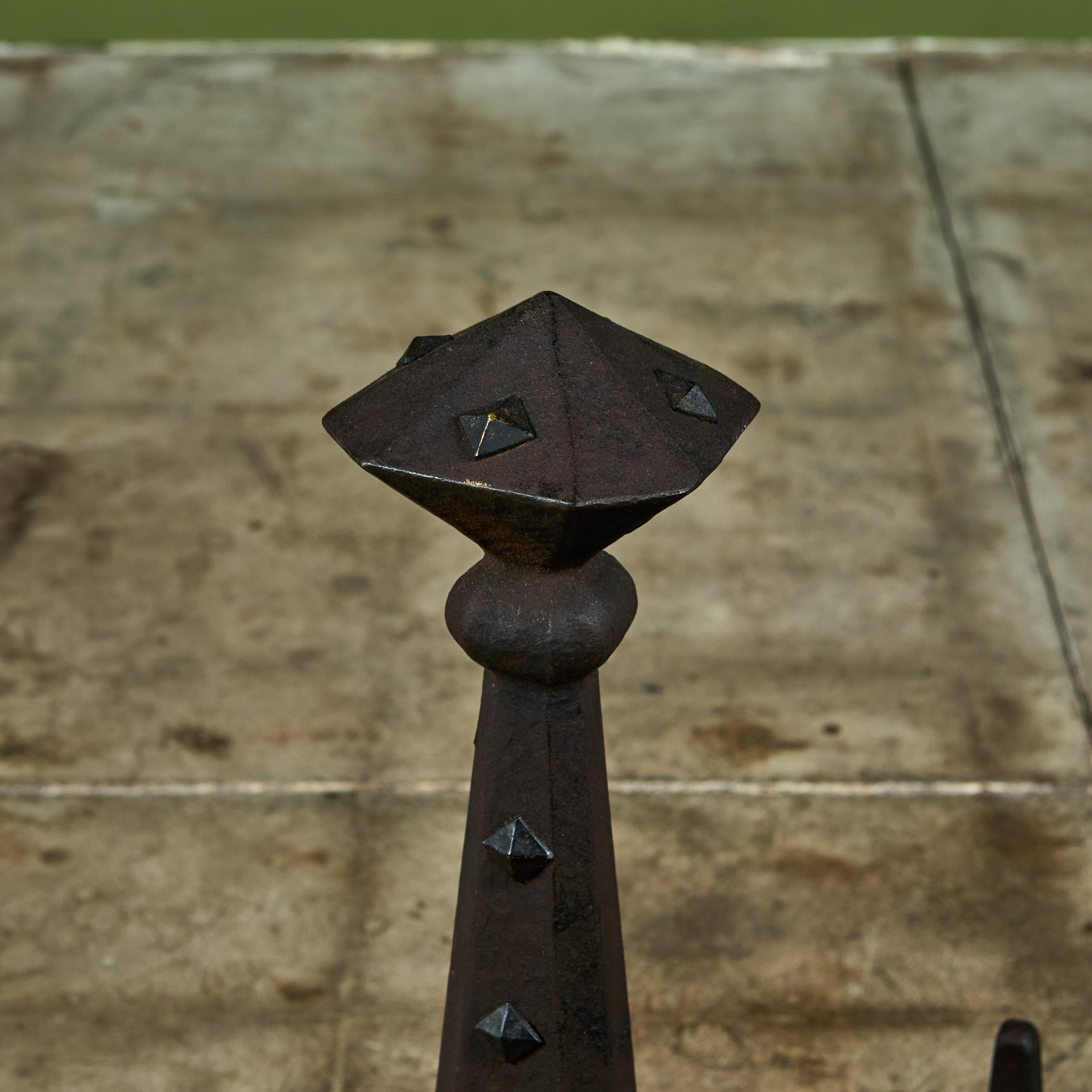 Arts and Crafts Andirons for Bradley and Hubbard For Sale 6