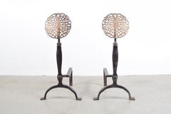 Arts and Crafts Andirons in the style of Ernest Gimson