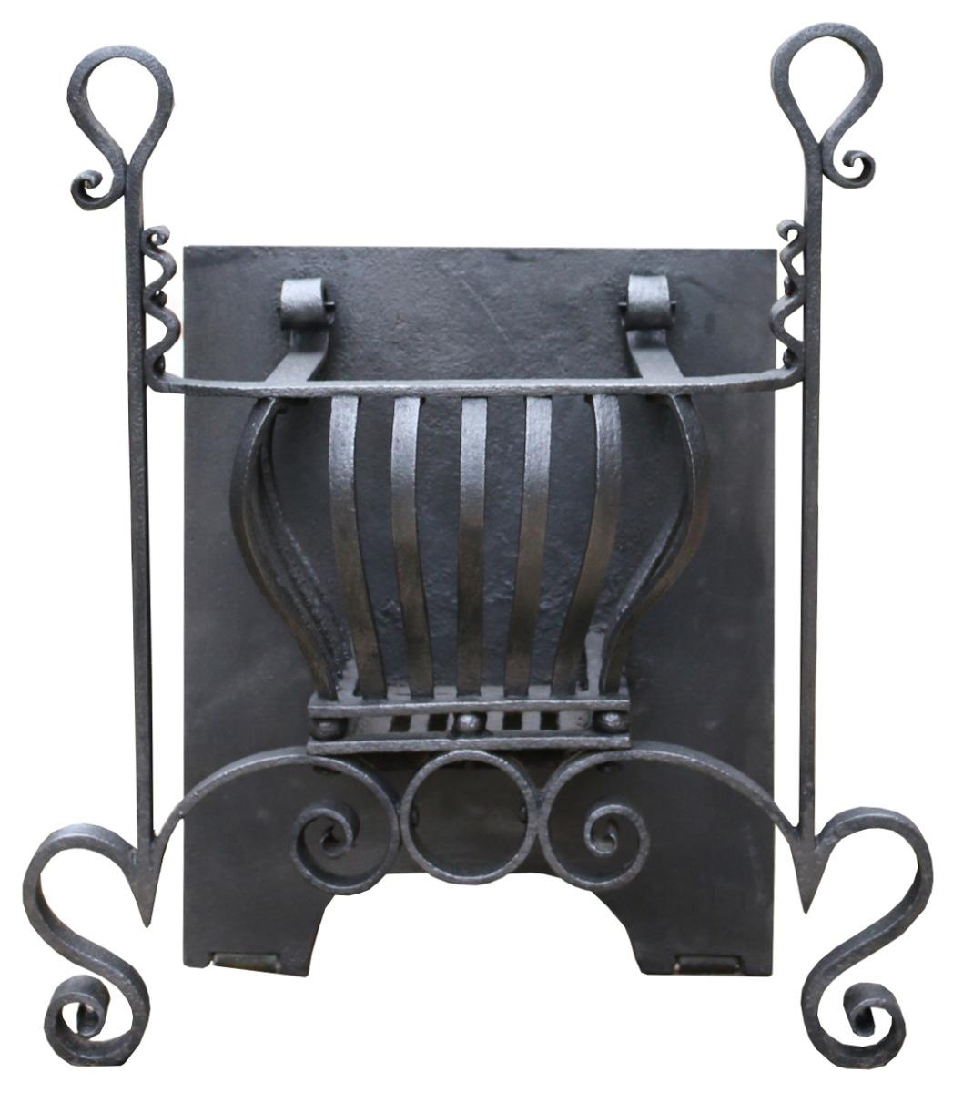 Arts and Crafts Antique Wrought Iron Grate 1