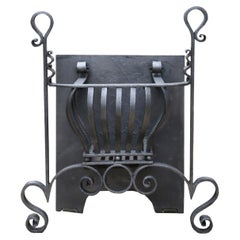Arts and Crafts Antique Wrought Iron Grate