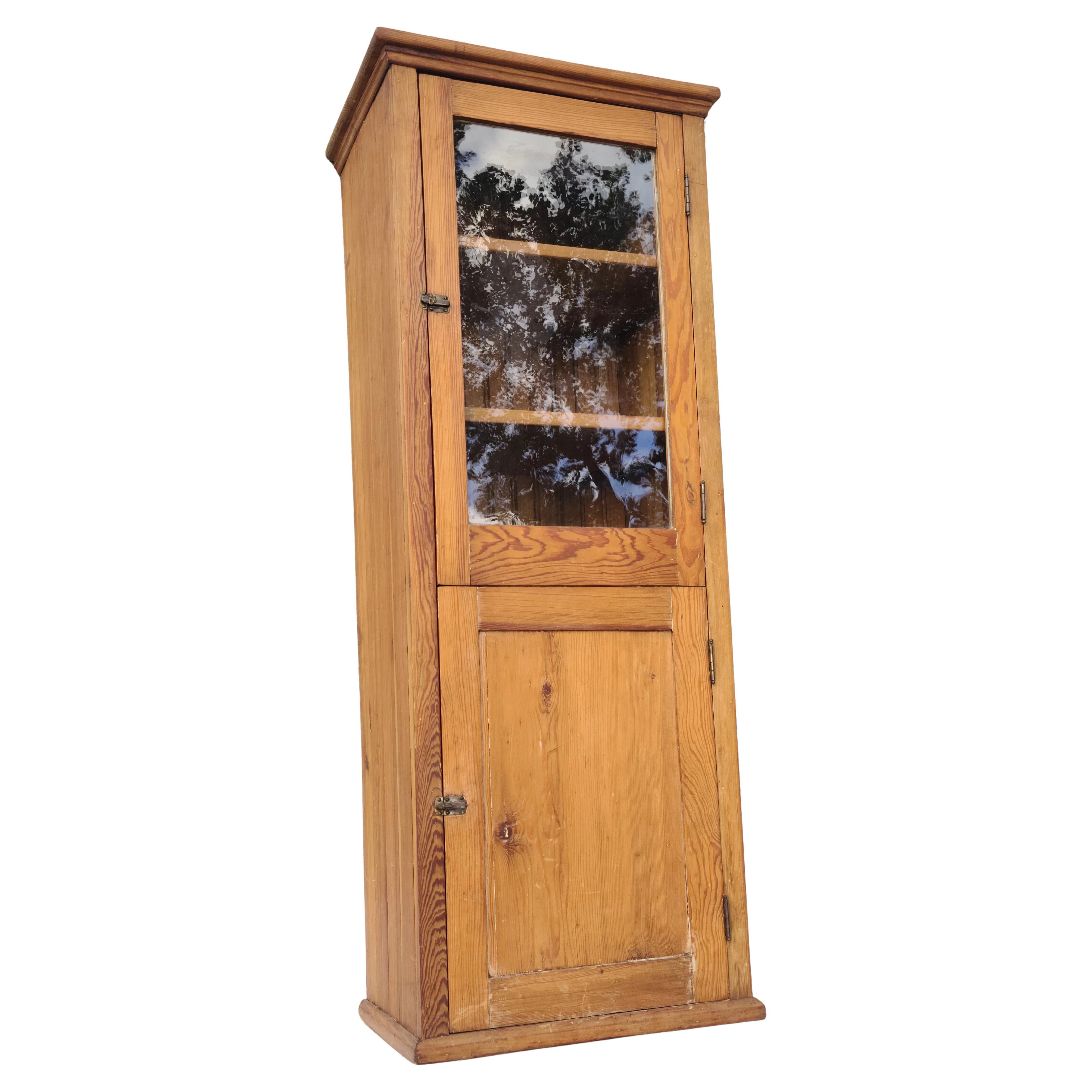 Glass Arts and Crafts Apothecary Medicine Cabinet For Sale