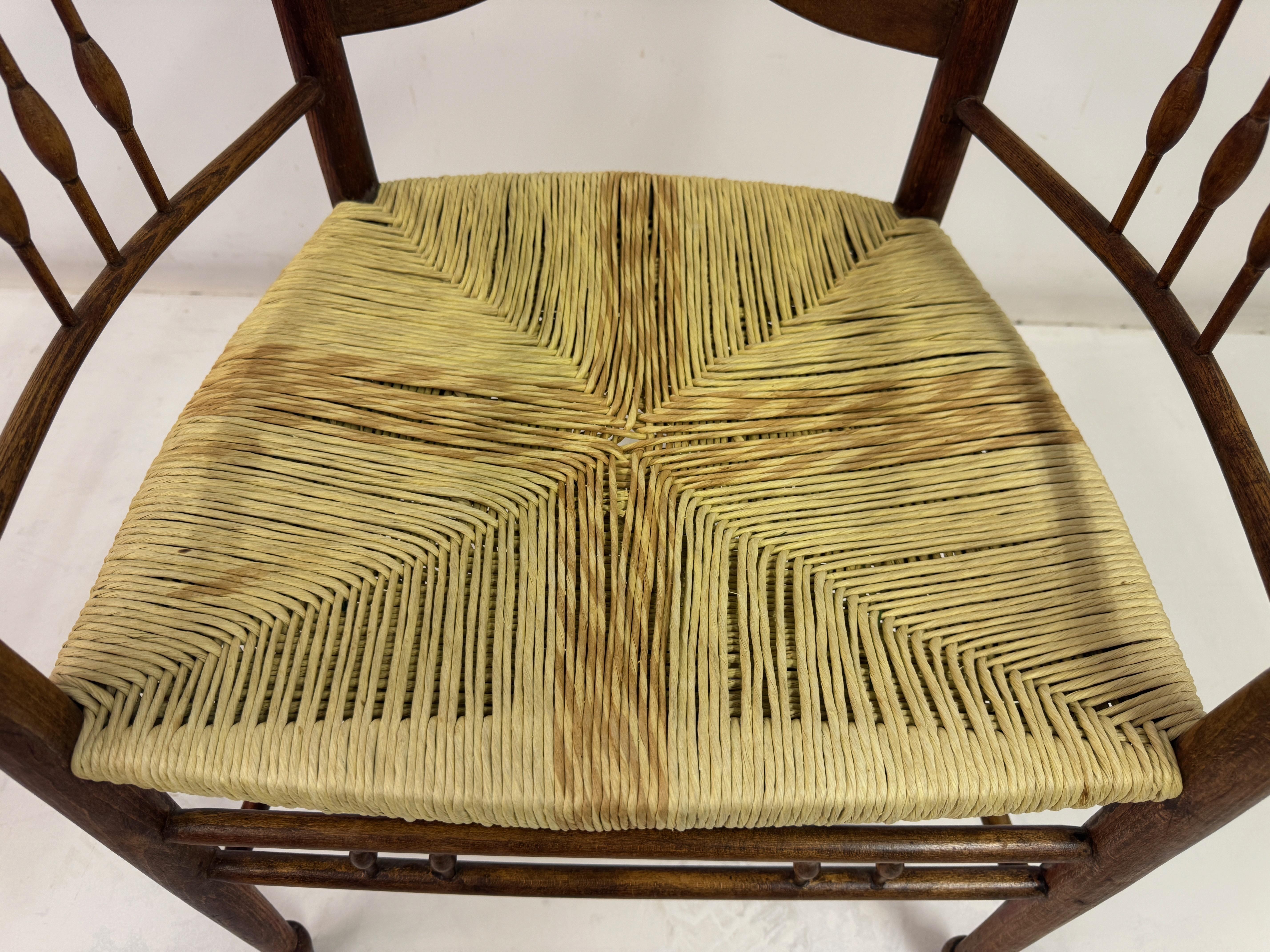 Jonc Fauteuil Arts and Crafts en orme Peut-être pour Liberty & Co en vente