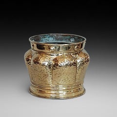 Arts and Crafts Beaten Brass Planter c1900