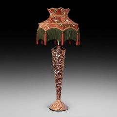 Arts and Crafts Beaten Copper Table Lamp