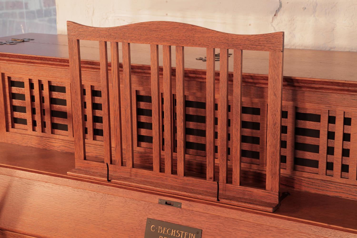 20th Century Arts and Crafts, Bechstein model 9 Upright Piano in Oak by Walter Cave For Sale