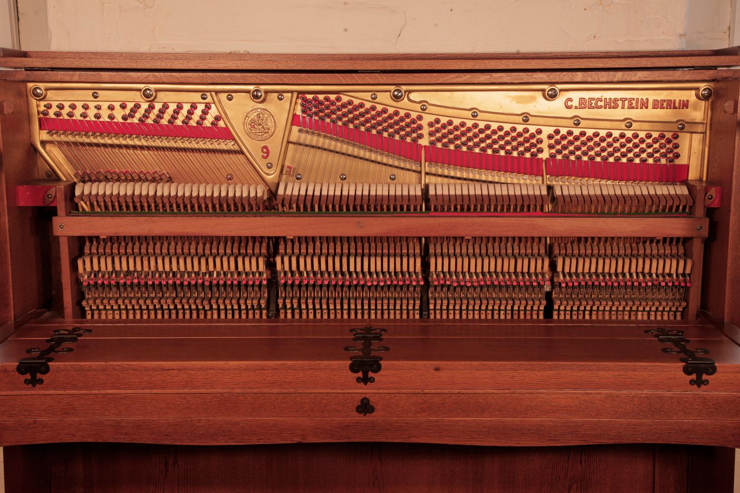 Arts and Crafts, Bechstein model 9 Upright Piano in Oak by Walter Cave For Sale 2