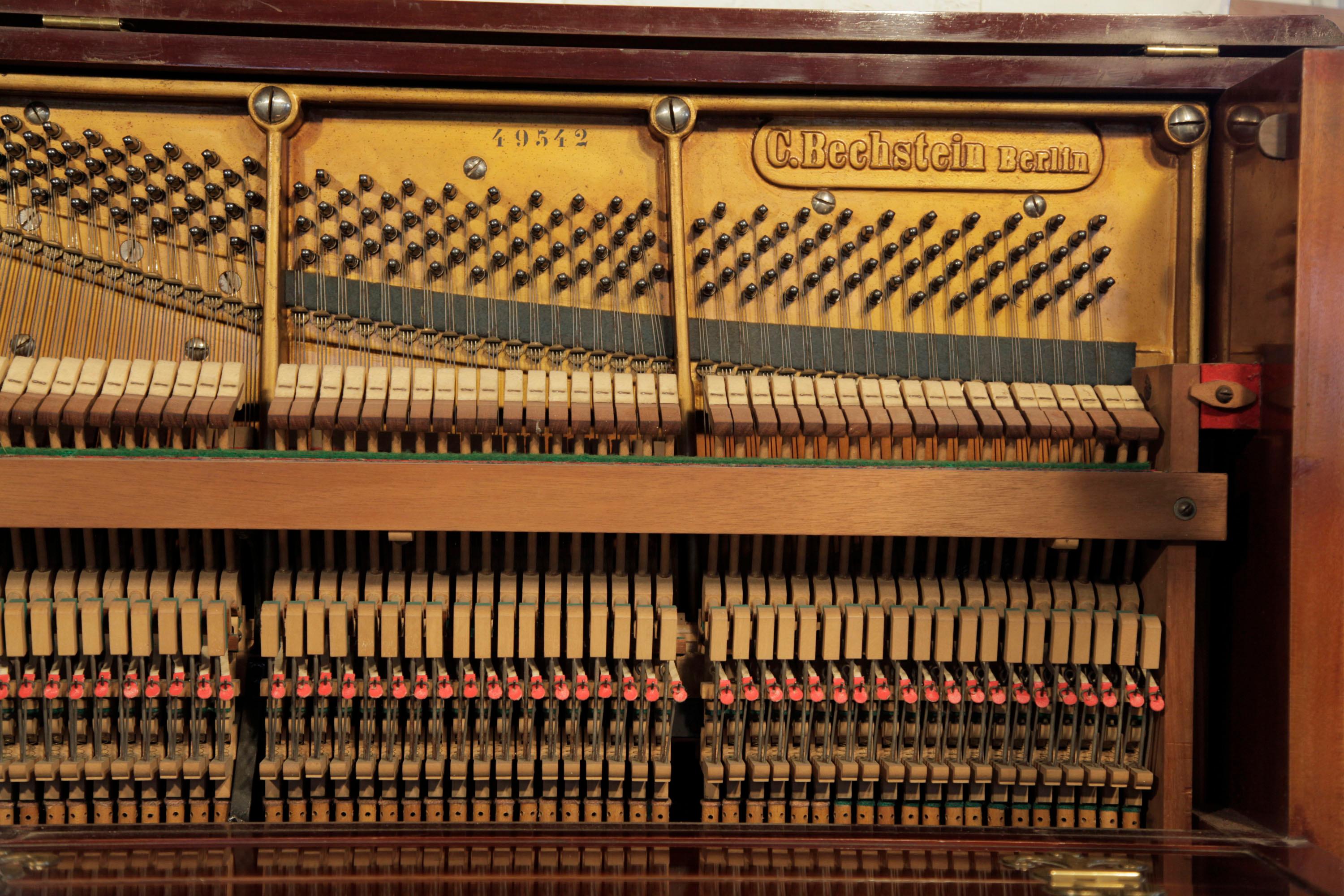 Arts and Crafts Bechstein Upright Piano Walnut Case Design by Walter Cave 5