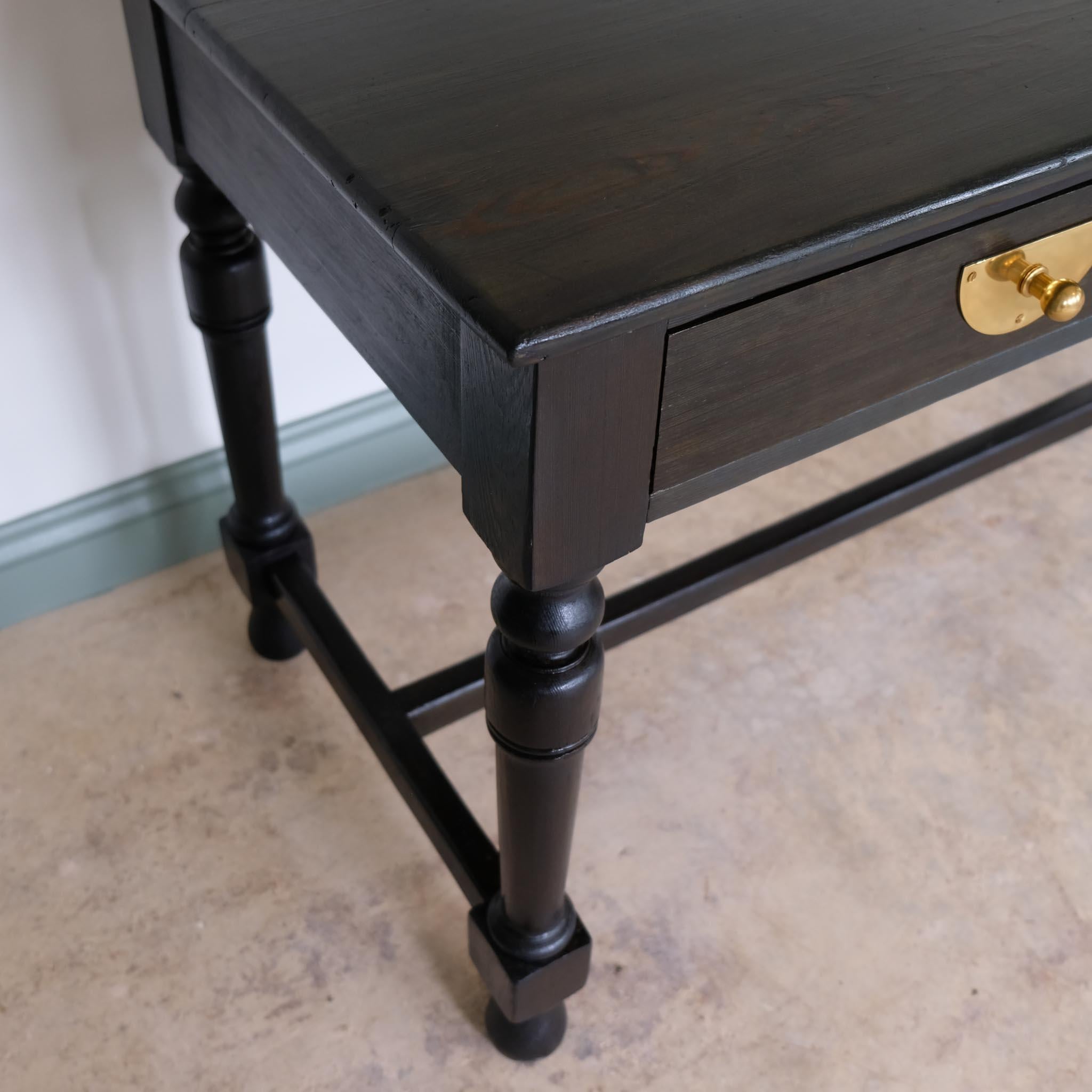 Scrivania in rovere blu di artigianato artistico in vendita 3