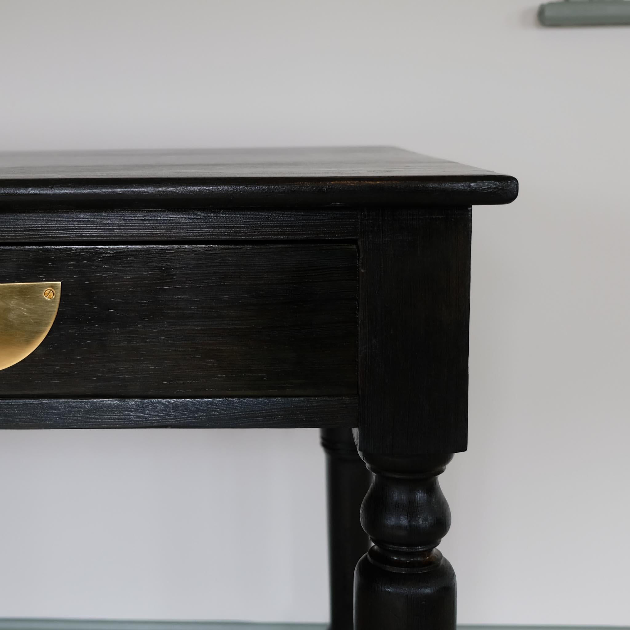Scrivania in rovere blu di artigianato artistico in vendita 5