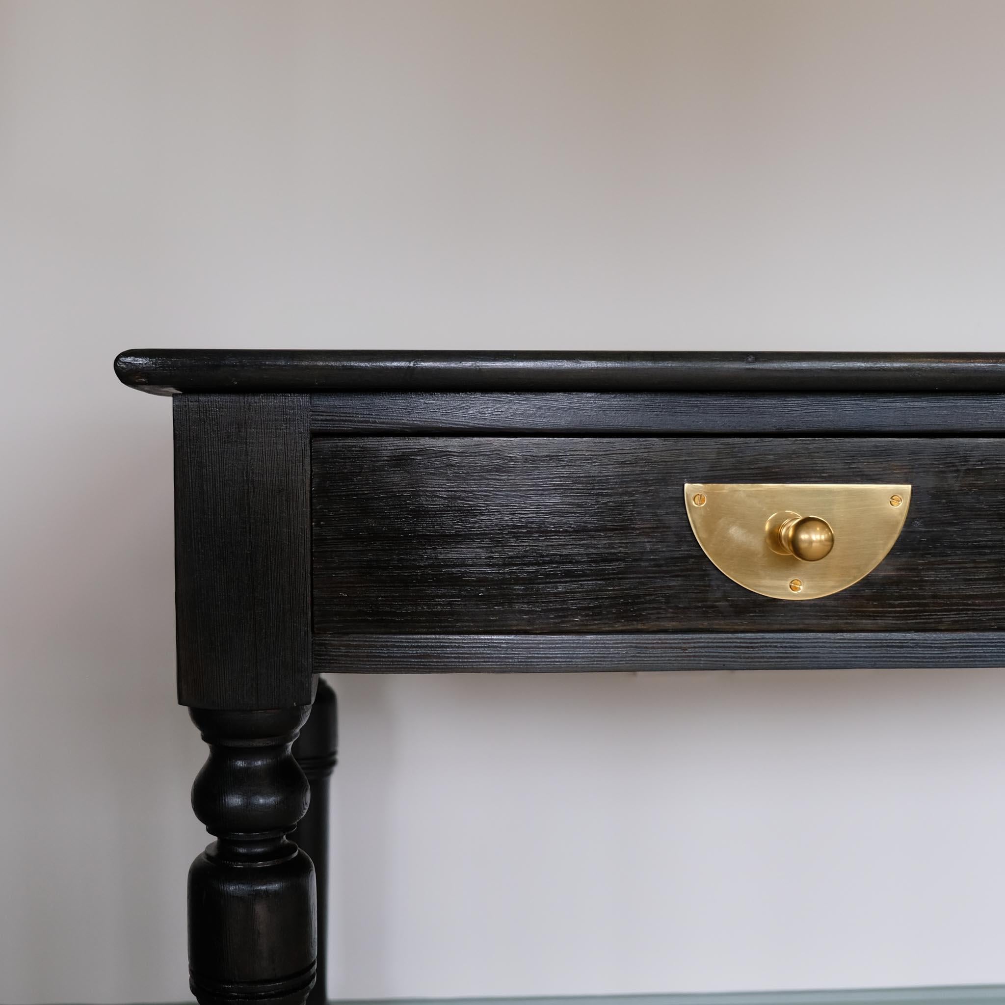 Scrivania in rovere blu di artigianato artistico in vendita 6