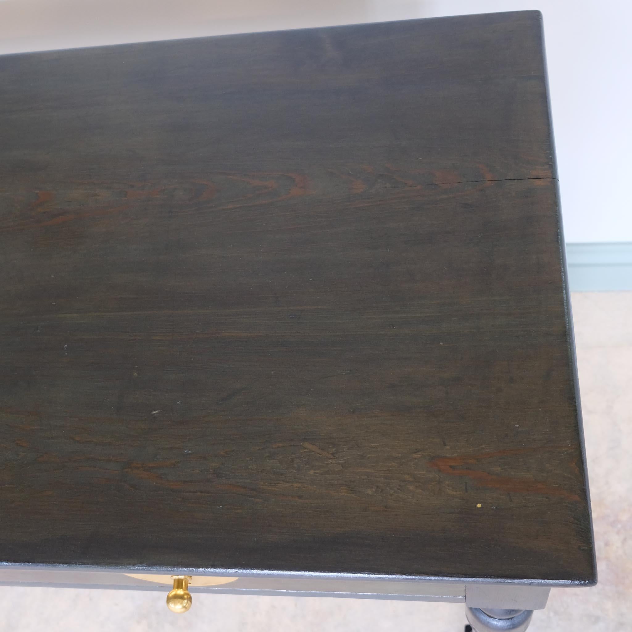 Scrivania in rovere blu di artigianato artistico in vendita 7