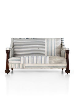 Arts and Crafts Blue Stripe Sofa