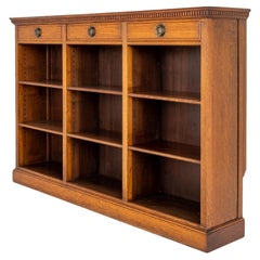 Vintage Arts and Crafts Bookcase Oak Open Front