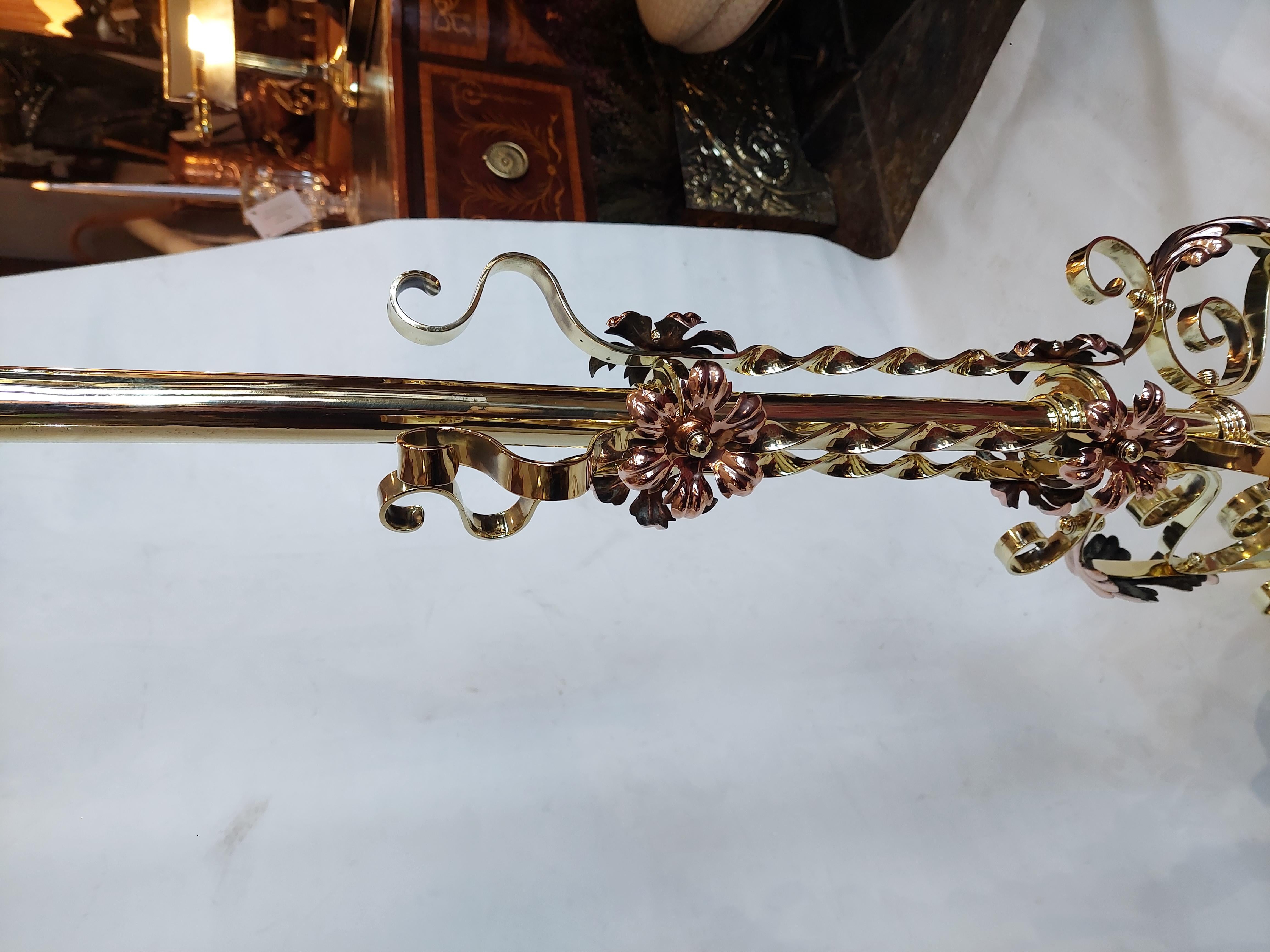 Arts and Crafts Brass and Copper Adjustable Standard Lamp In Good Condition In Altrincham, GB