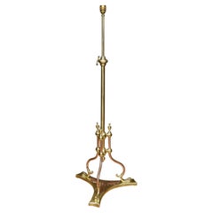 Arts and Crafts Brass and Copper Standard Lamp