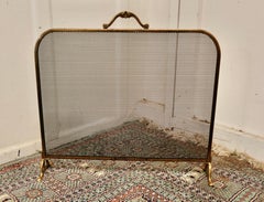 Arts and Crafts Brass and Iron Fire Guard, Spark Screen