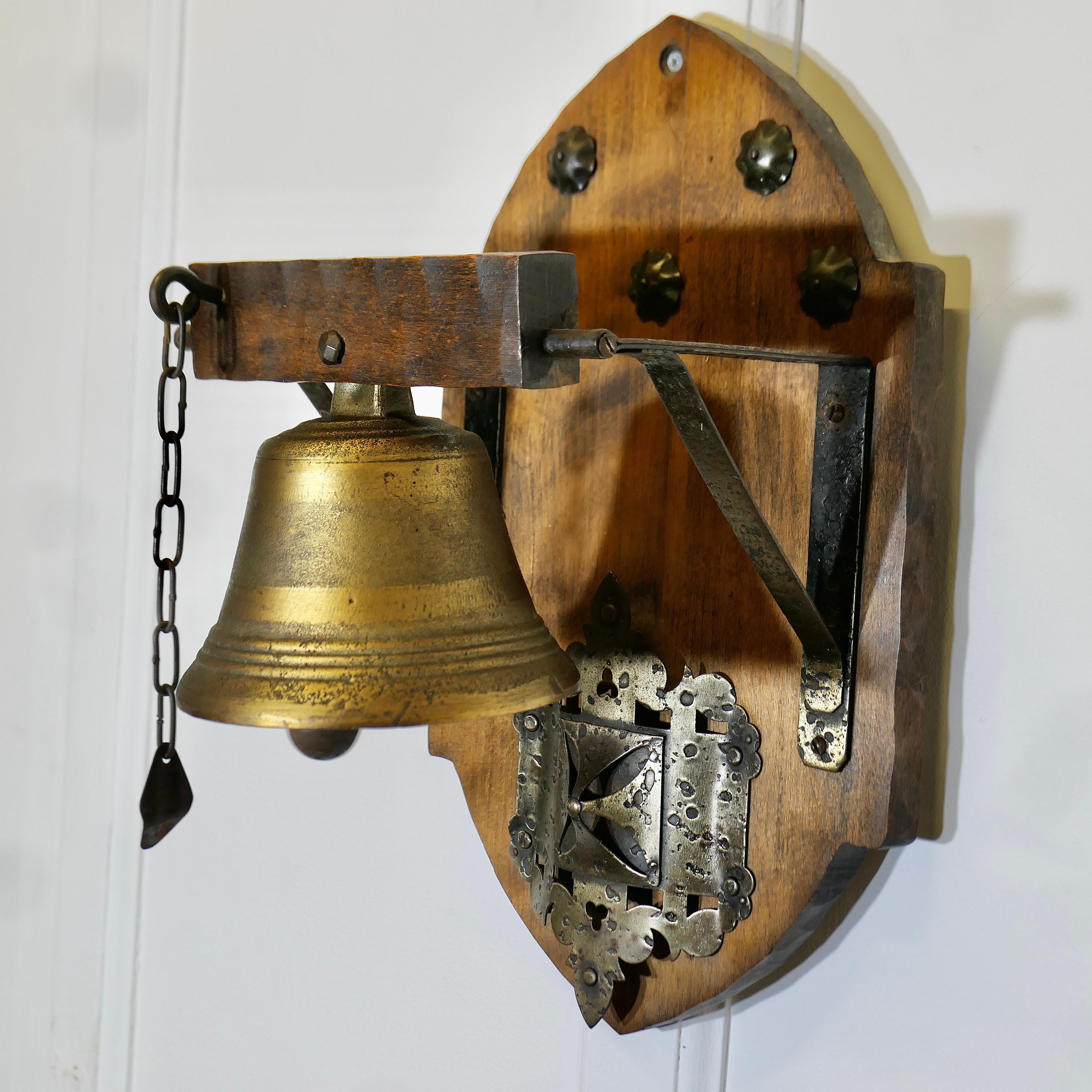 French Provincial Arts and Crafts Brass and Iron Monastery Dinner Bell