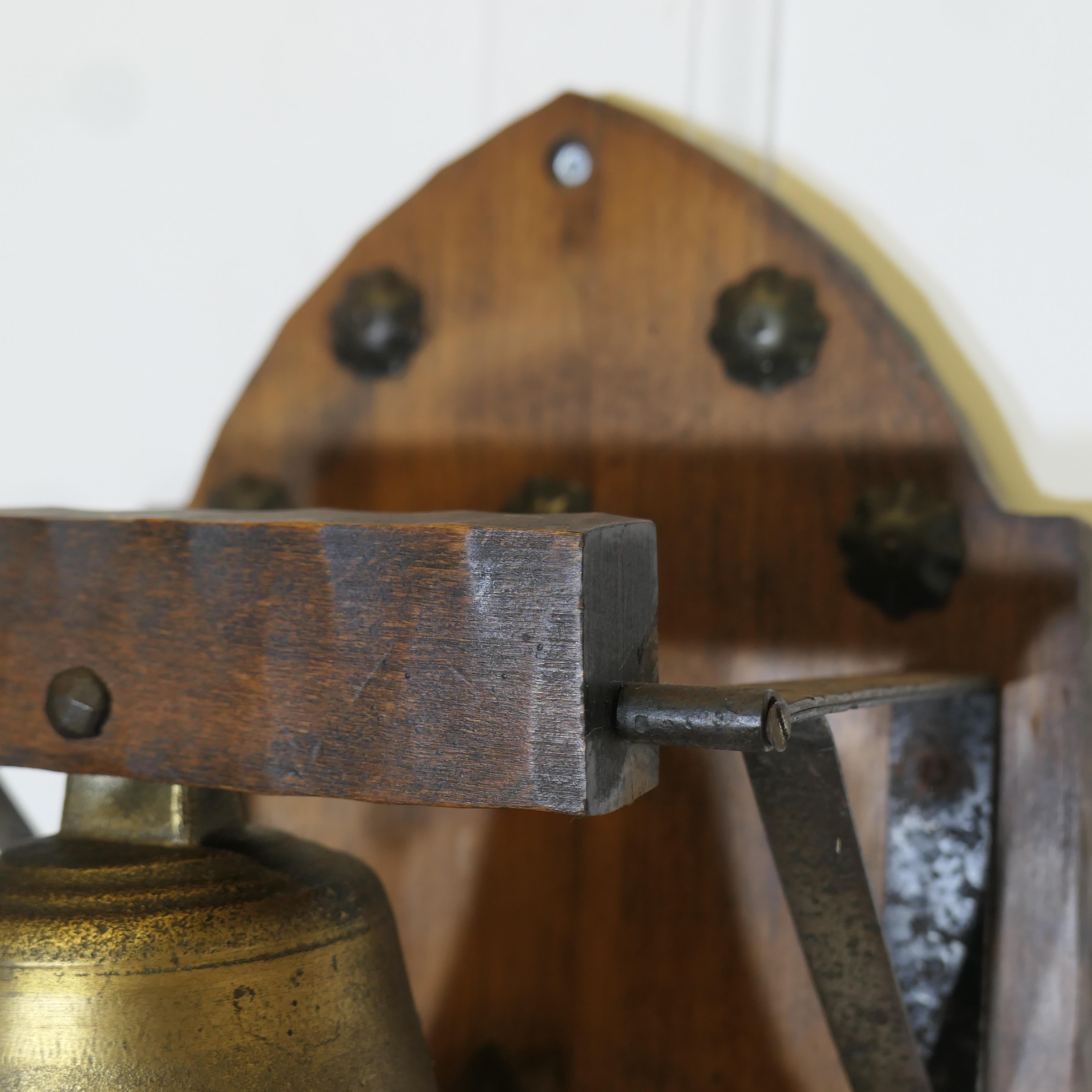 Arts and Crafts Brass and Iron Monastery Dinner Bell 1