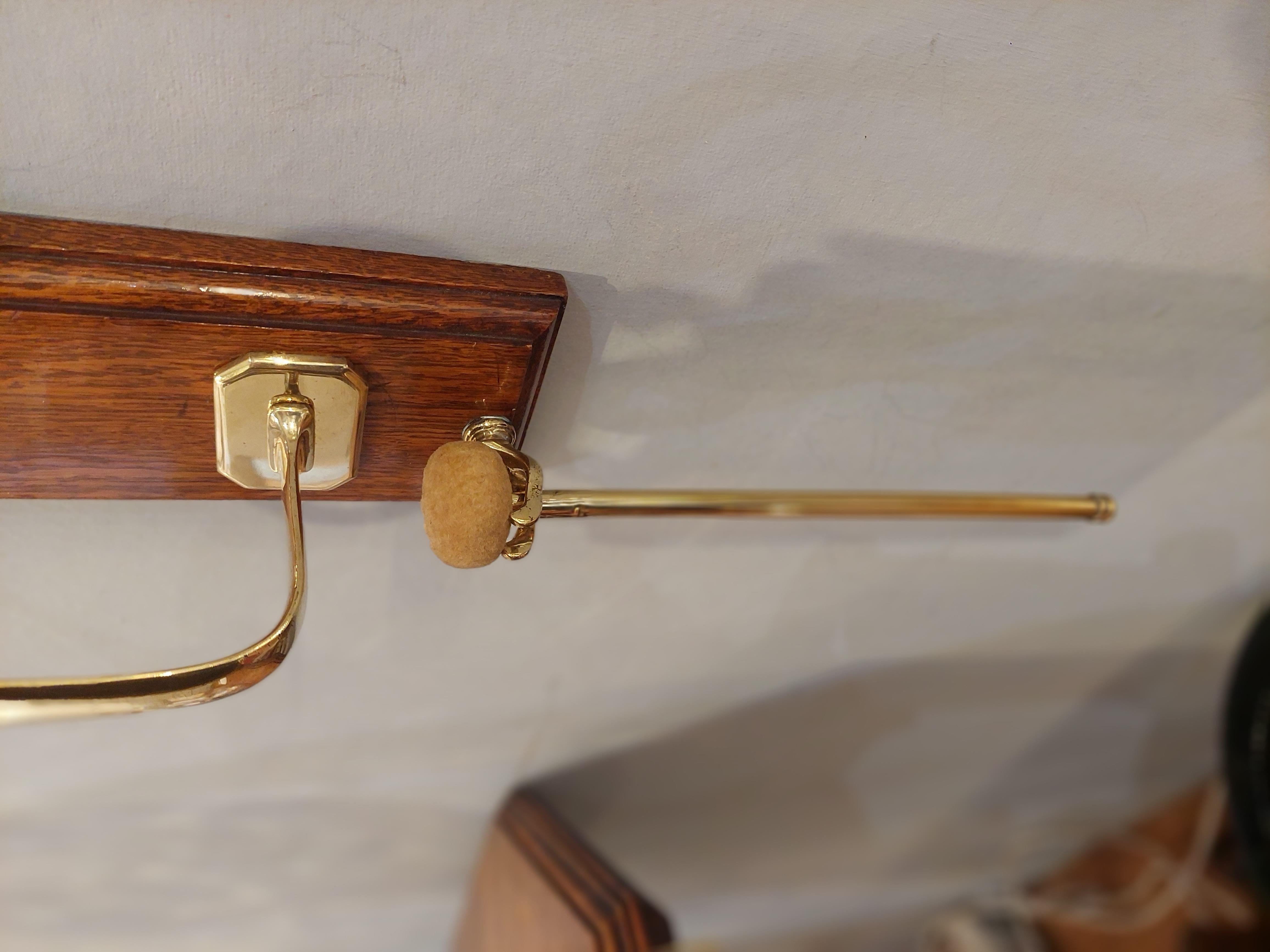 Arts and Crafts Brass and Oak Dinner Gong 1