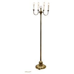 Arts and Crafts Brass Candelabra Floor Lamp, Standard Lamp