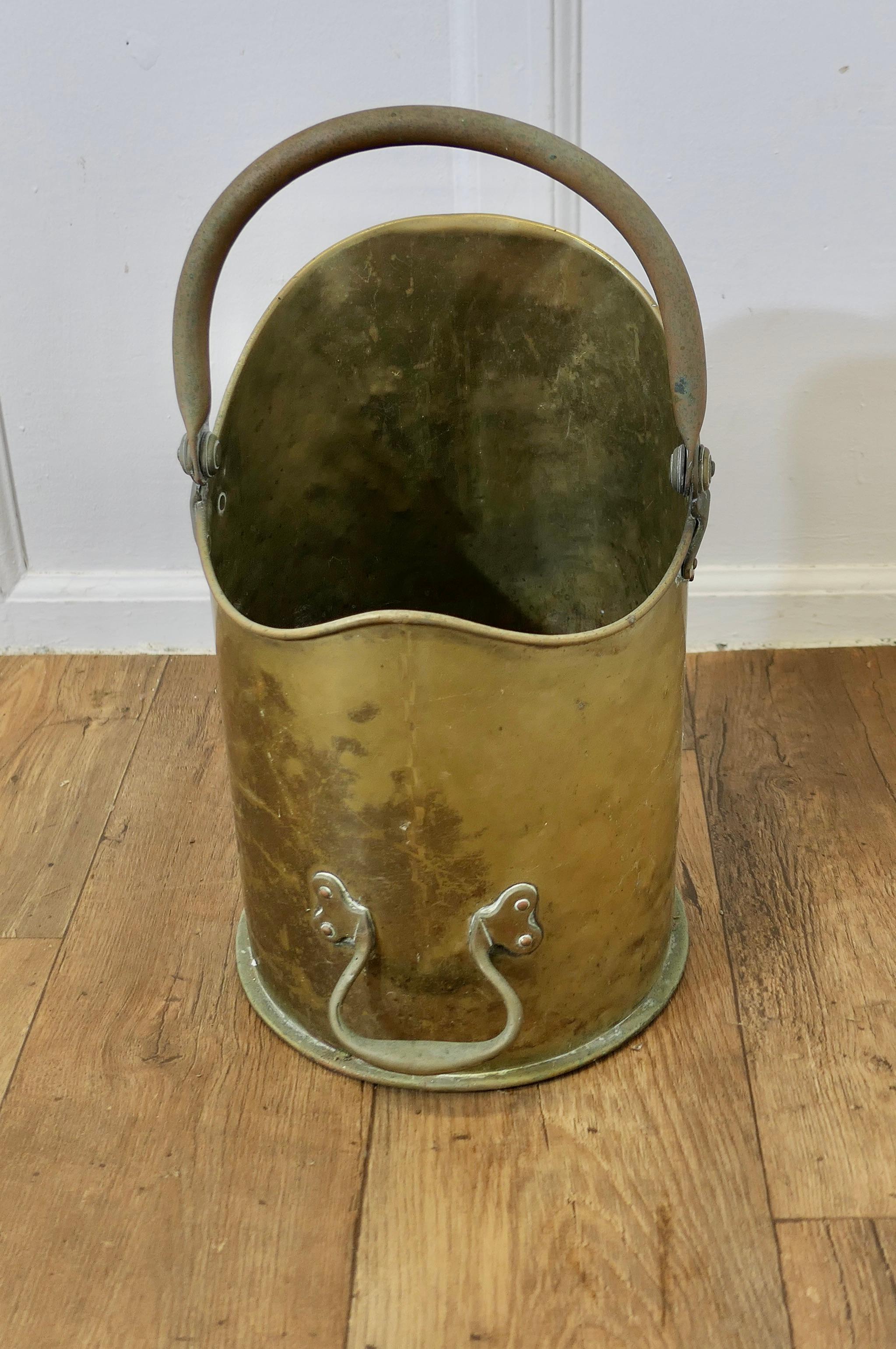 Arts and Crafts Brass Coal Bucket, Scuttle For Sale 2