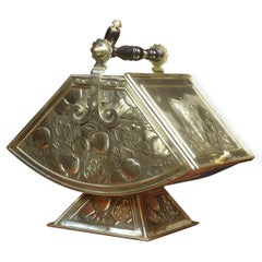 Arts and Crafts Brass Embossed Coal Scuttle