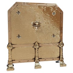 Arts and Crafts Brass Fire Screen