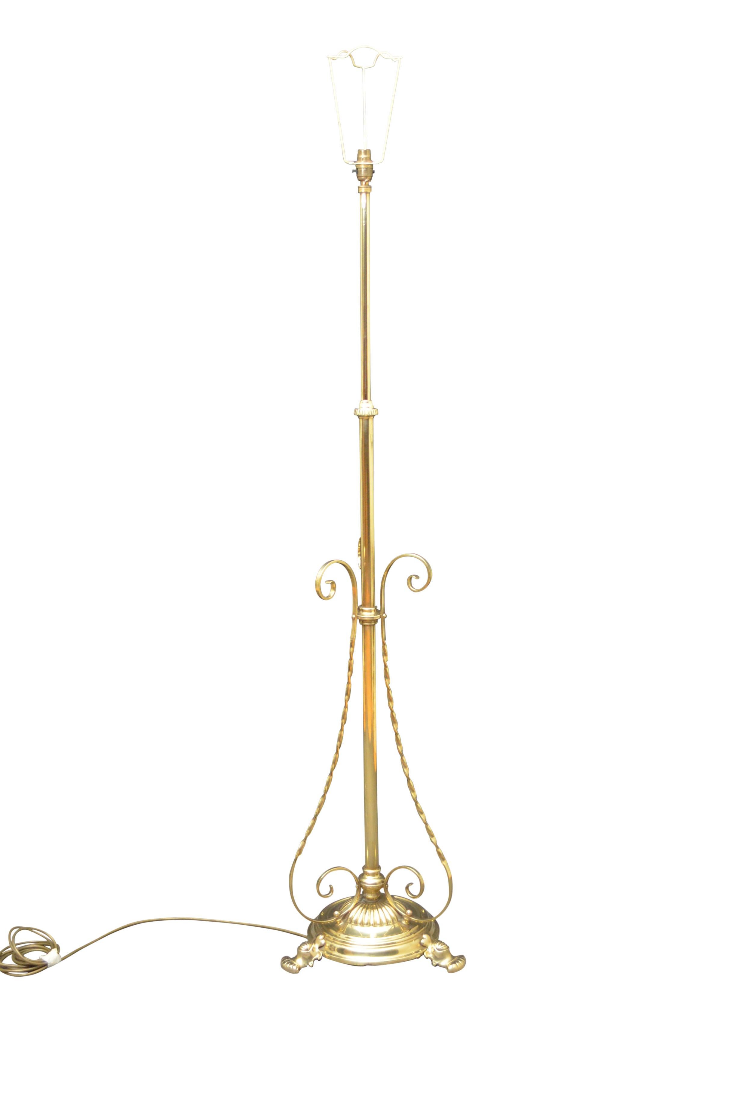 Arts And Crafts Stehlampe aus Messing im Angebot 4