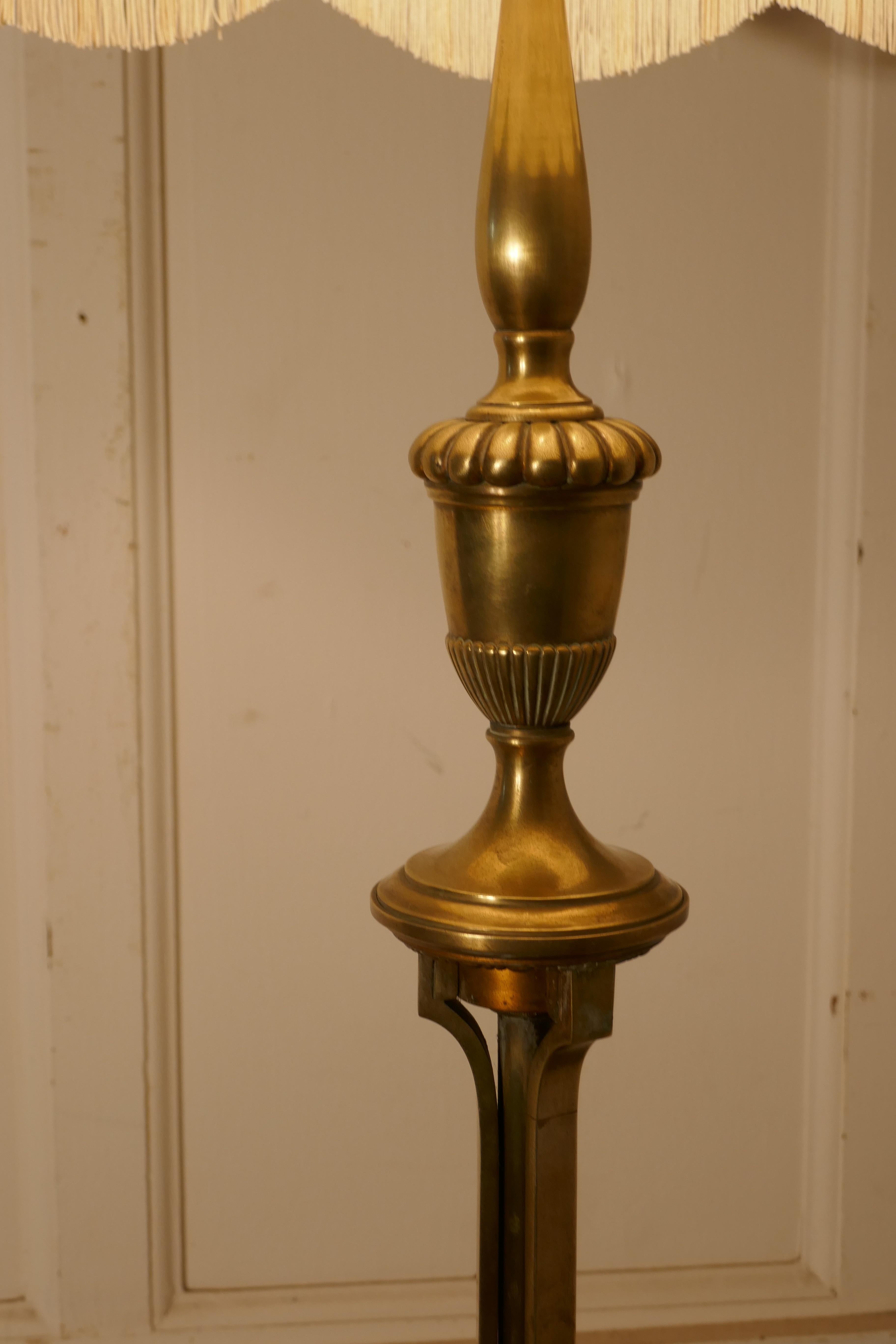 Arts & Crafts Brass Floor Lamp, Regency Style Standard Lamp 1