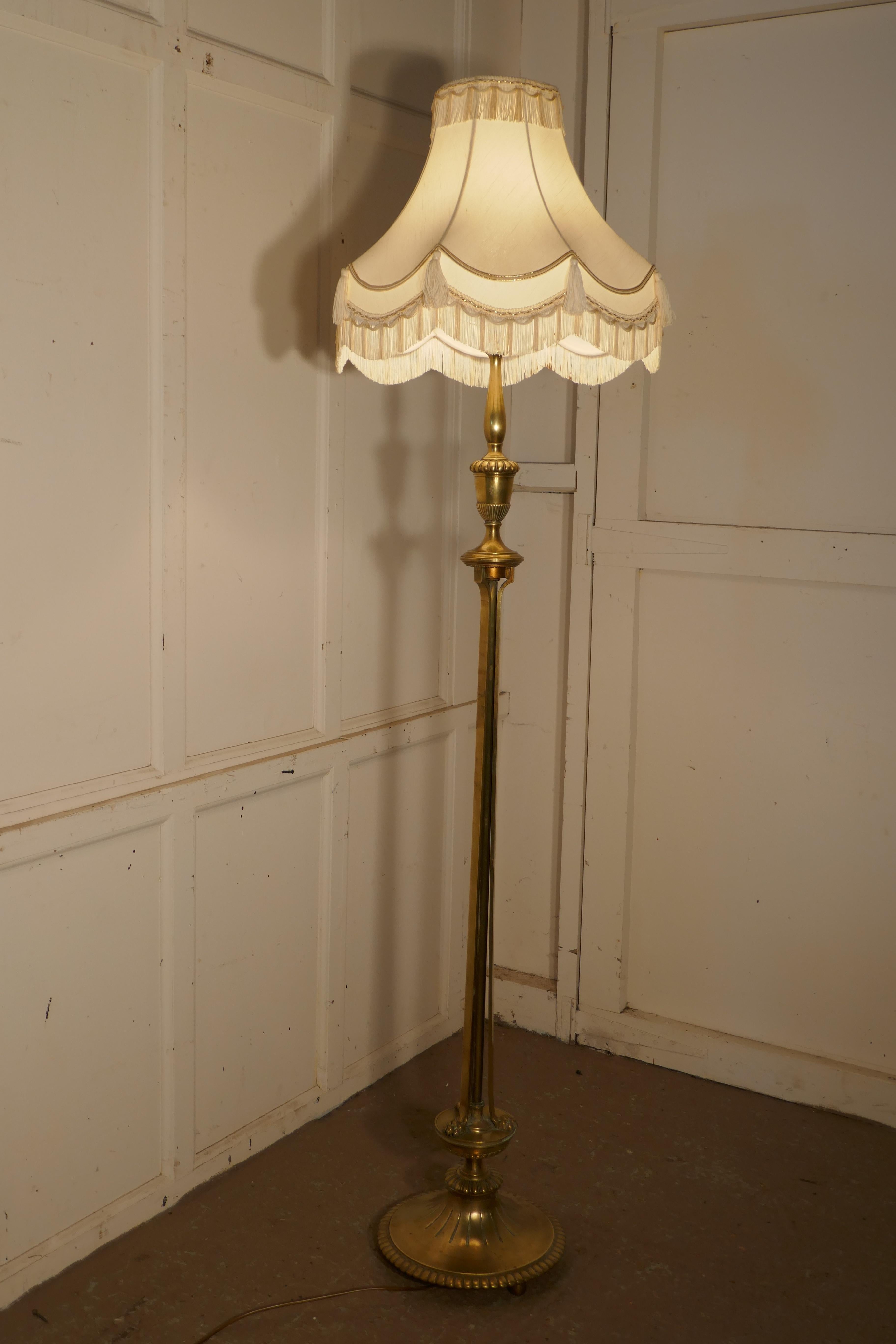 Arts & Crafts Brass Floor Lamp, Regency Style Standard Lamp 3