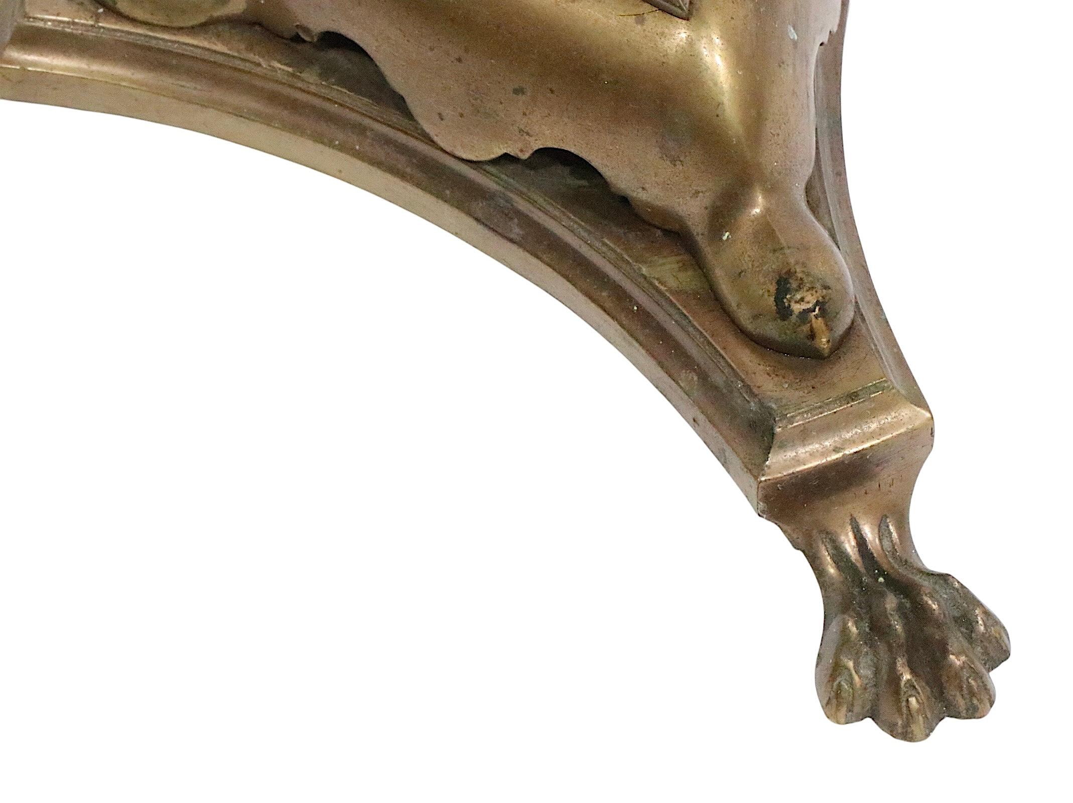 Arts and Crafts Brass Floor Lamp with Original Hide Shade by Hubley c 1920/30's For Sale 7
