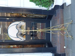 Arts and Crafts Brass Standard Adjustable Oil Lamp