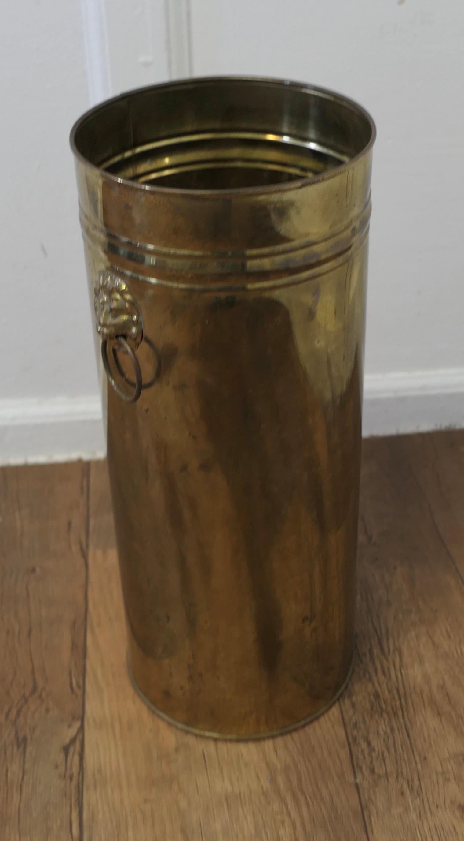 Arts and Crafts Brass Stick Stand, Umbrella Stand  A good quality piece  In Good Condition For Sale In Chillerton, Isle of Wight