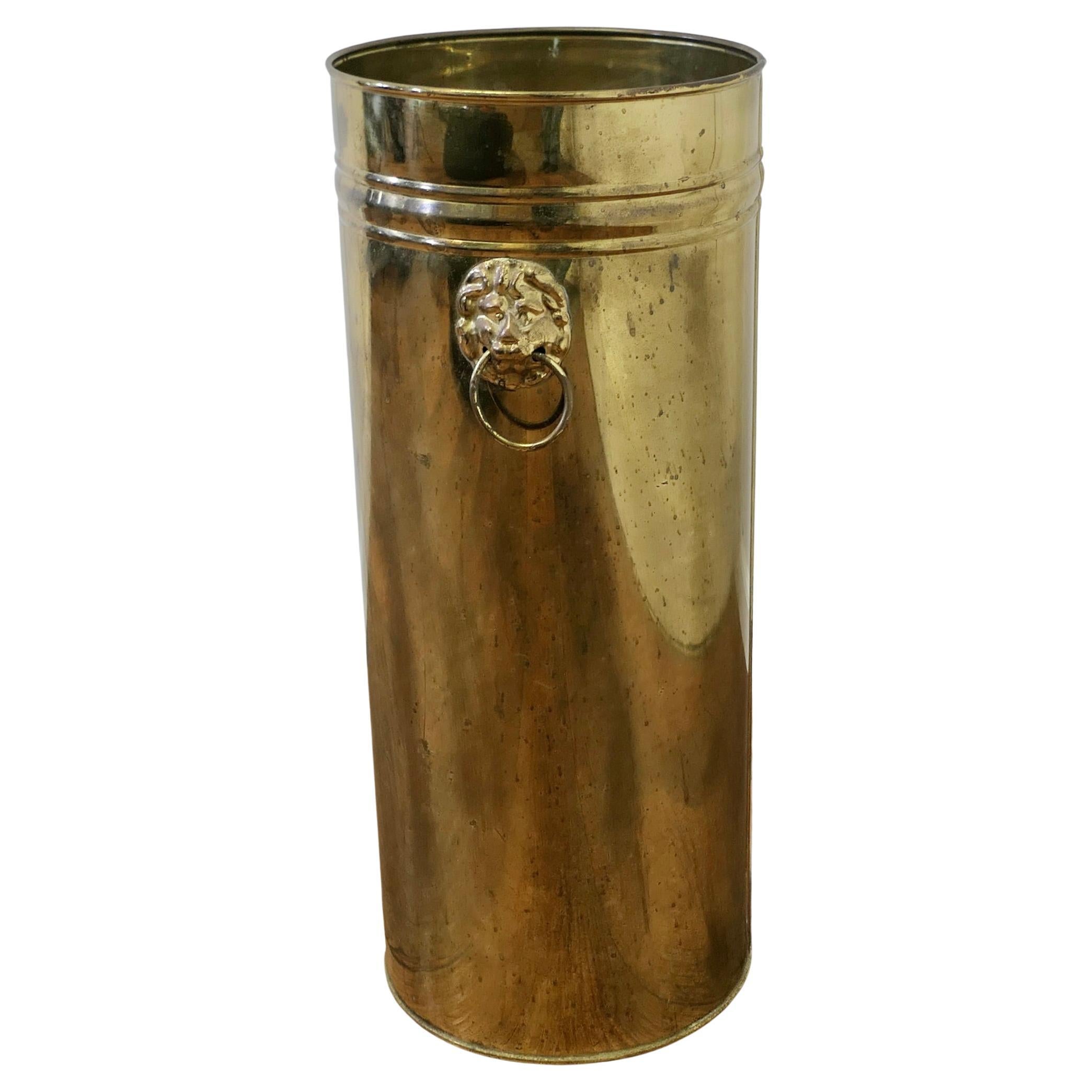 Arts and Crafts Brass Stick Stand, Umbrella Stand  A good quality piece  For Sale