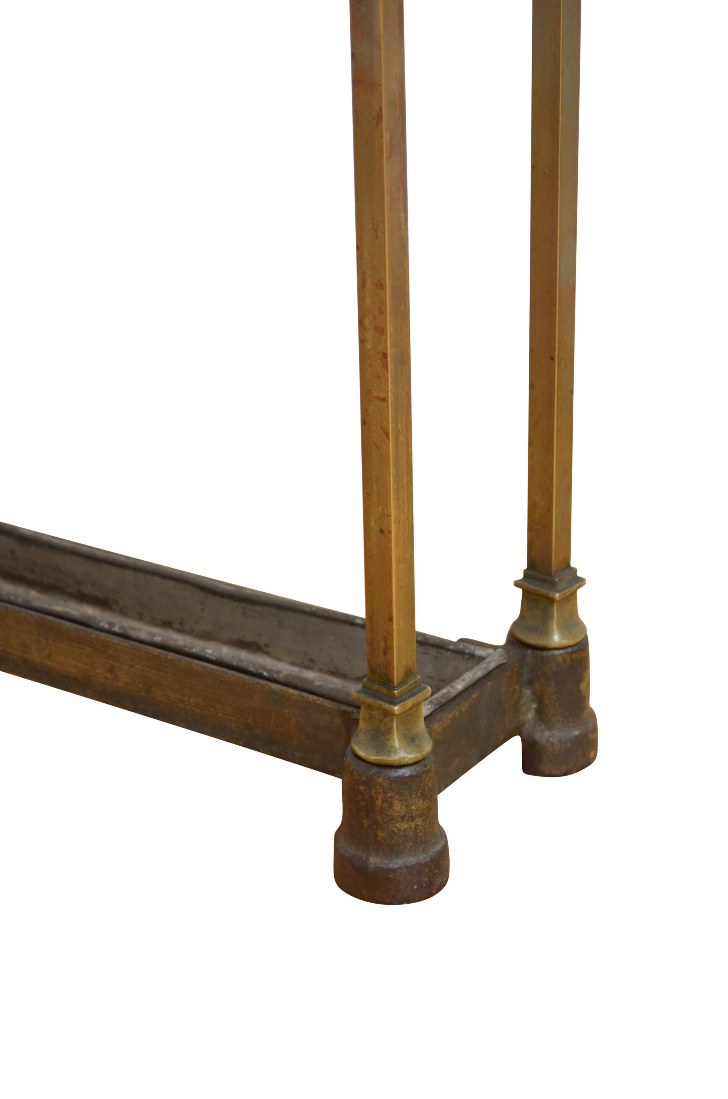 19th Century Arts and Crafts Brass Umbrella Stand For Sale
