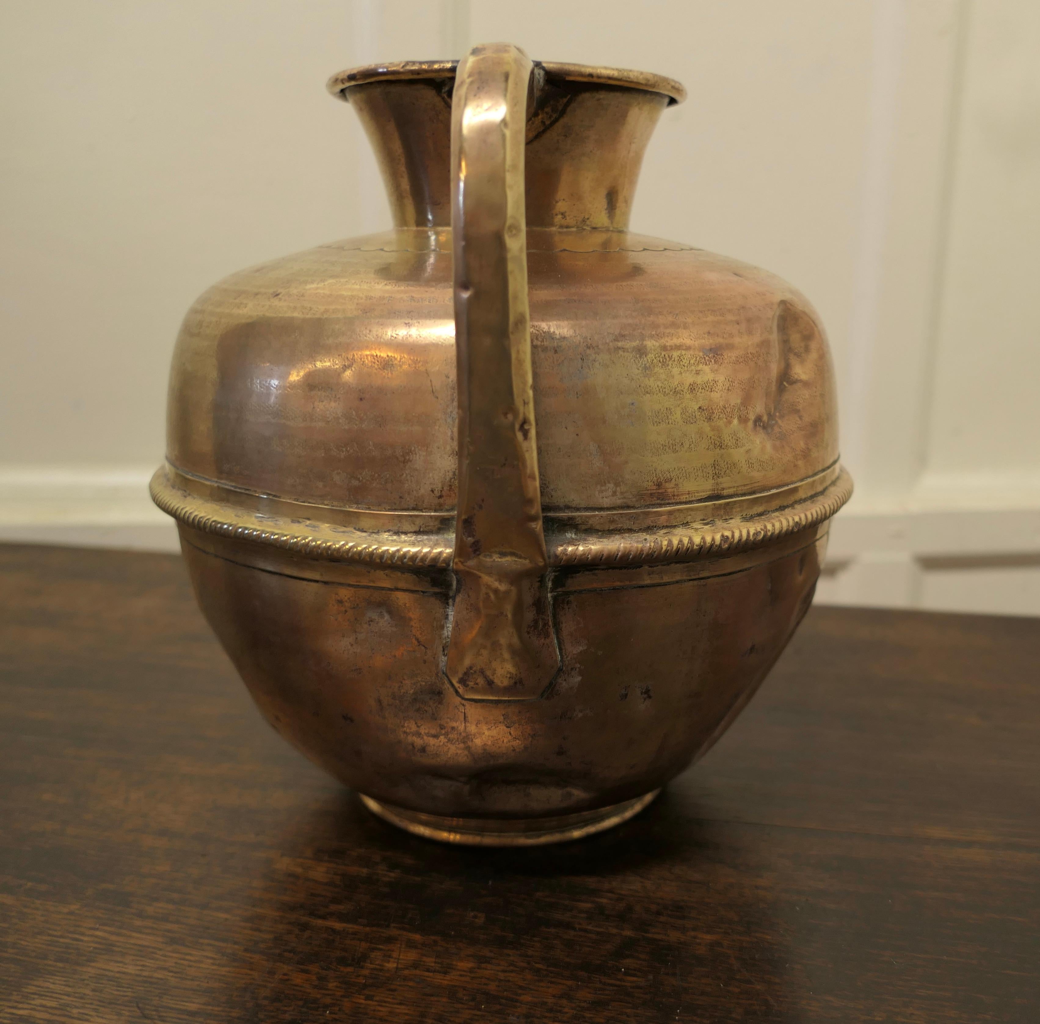 Arts and Crafts Brass Urn with Handles For Sale 1