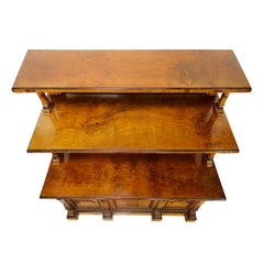 Arts and Crafts Burr Oak Serving Table/Cabinet, circa 1890