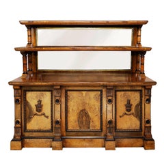 Arts and Crafts Burr Oak Serving Table/Cabinet, circa 1890