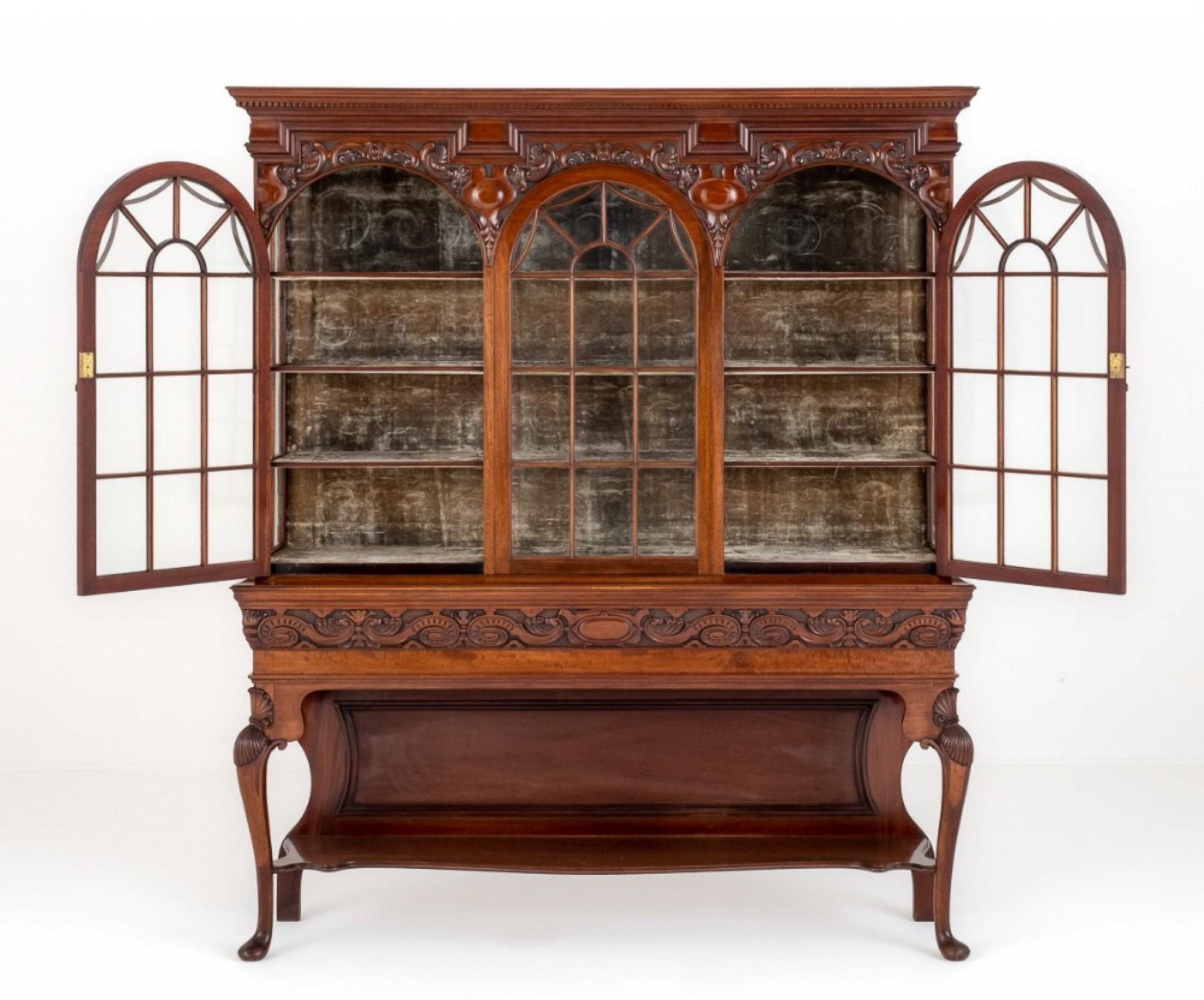 Arts and Crafts Cabinet Mahogany Bookcase, 1890 For Sale 1