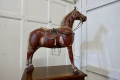 Antique Canvas Toy Horse Model, Folk Art Style, Early 20th Century