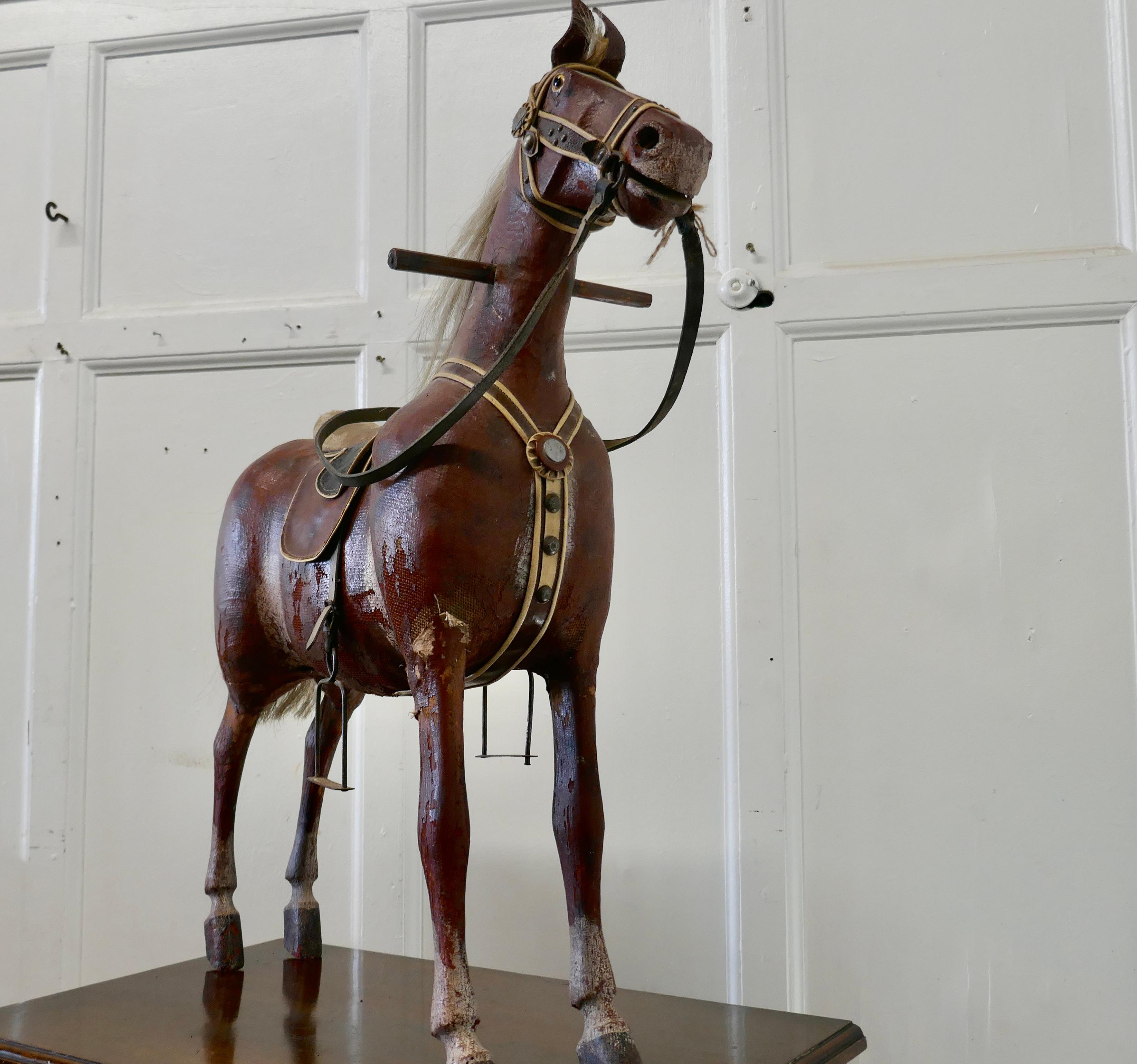 Arts & Crafts Canvas Toy Model of a Horse In Good Condition For Sale In Chillerton, Isle of Wight
