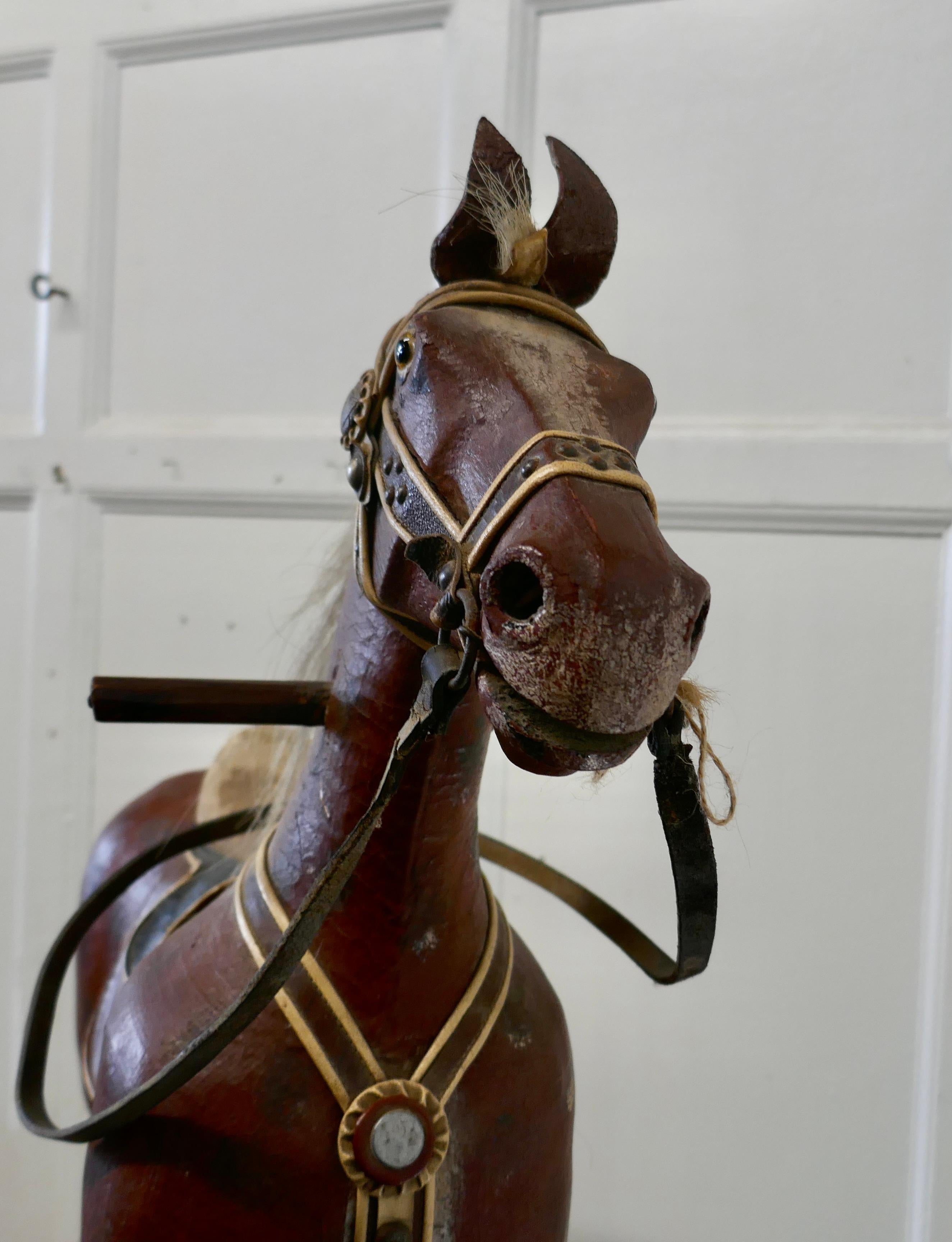 20th Century Arts & Crafts Canvas Toy Model of a Horse For Sale