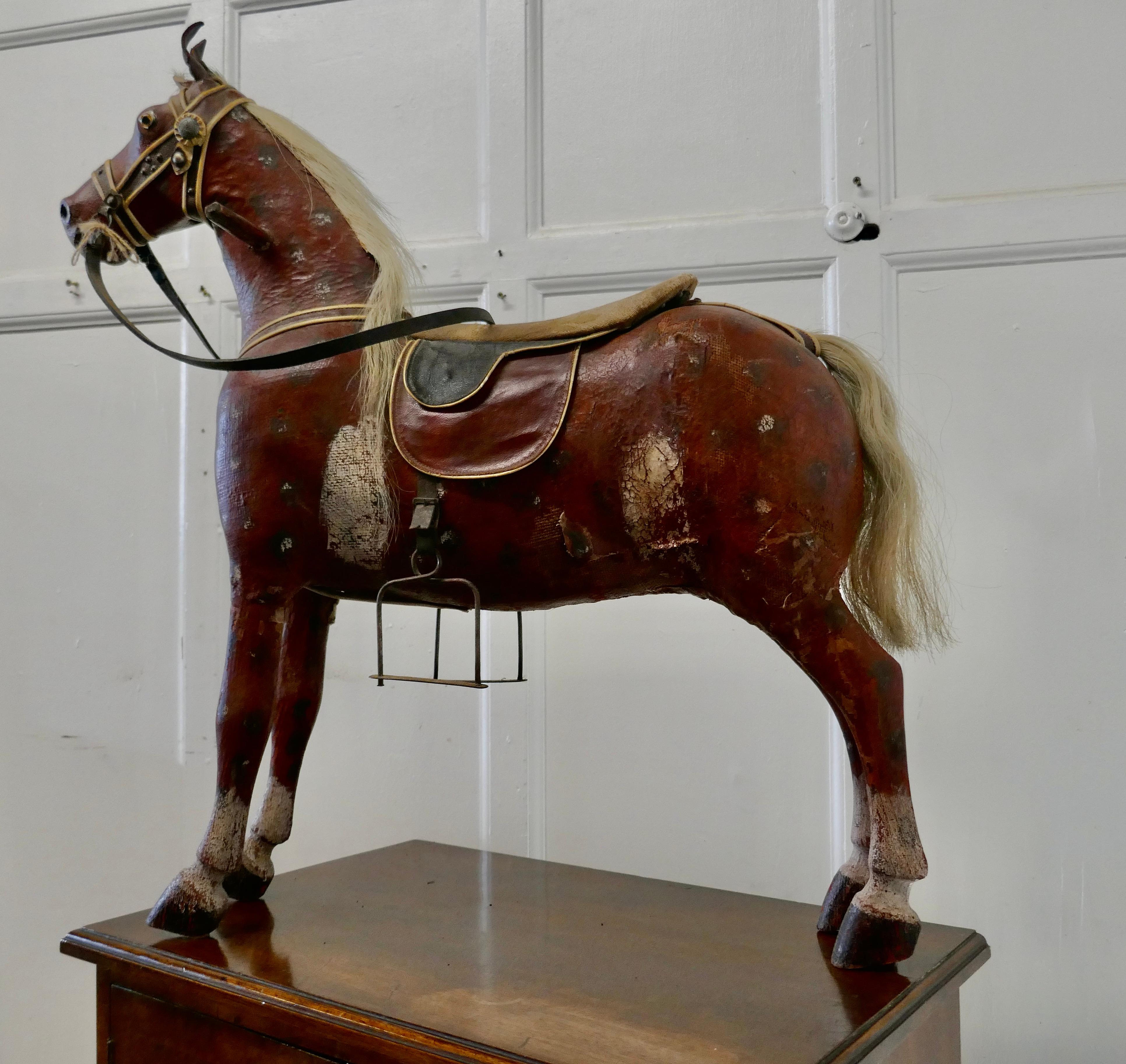 Arts & Crafts Canvas Toy Model of a Horse For Sale 1