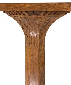 Arts & Crafts Carved Oak Pedestal, circa 1900