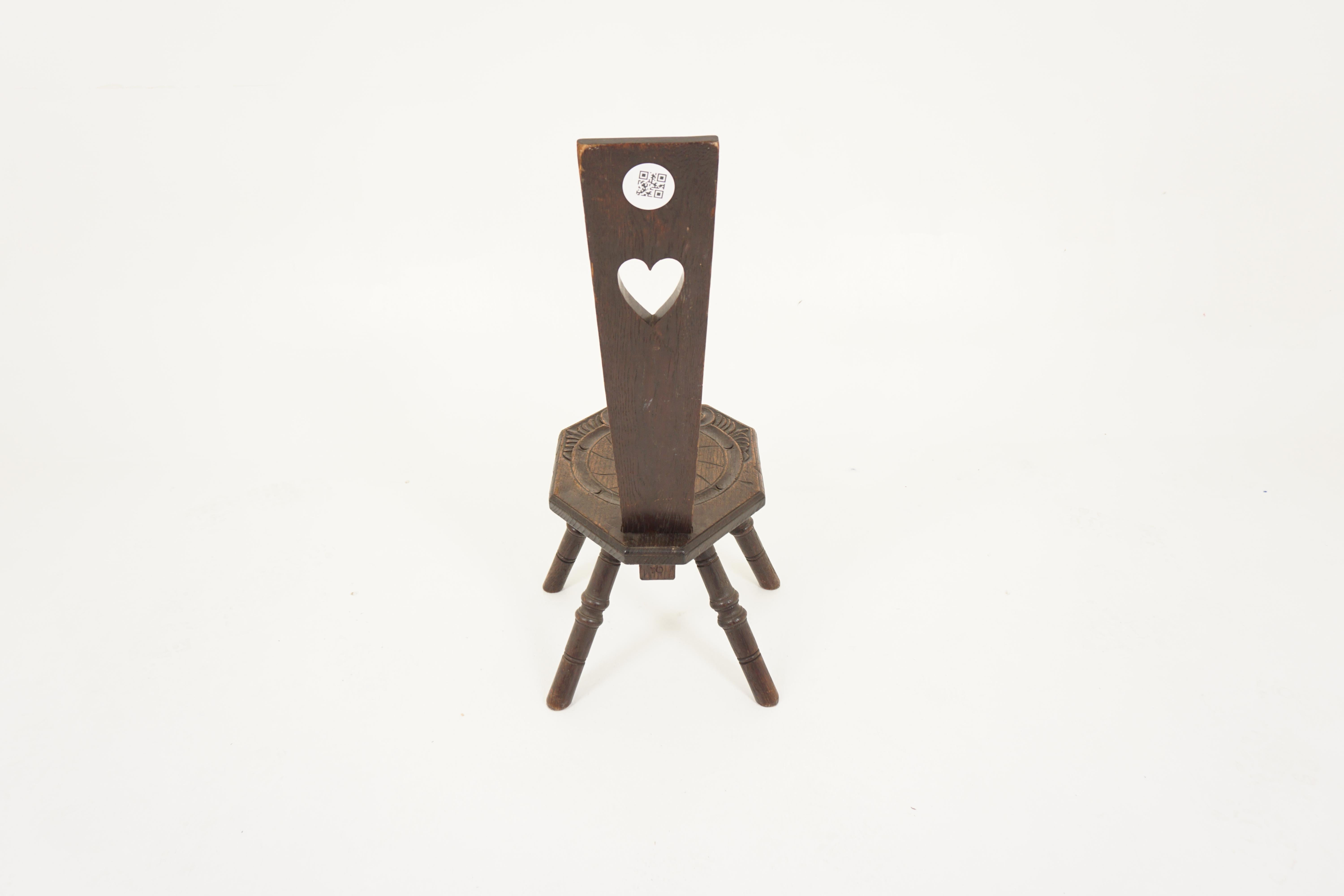 Arts and Crafts-Sessel aus geschnitzter Eiche, Flurstuhl, Schottland 1910, H030 im Angebot 1