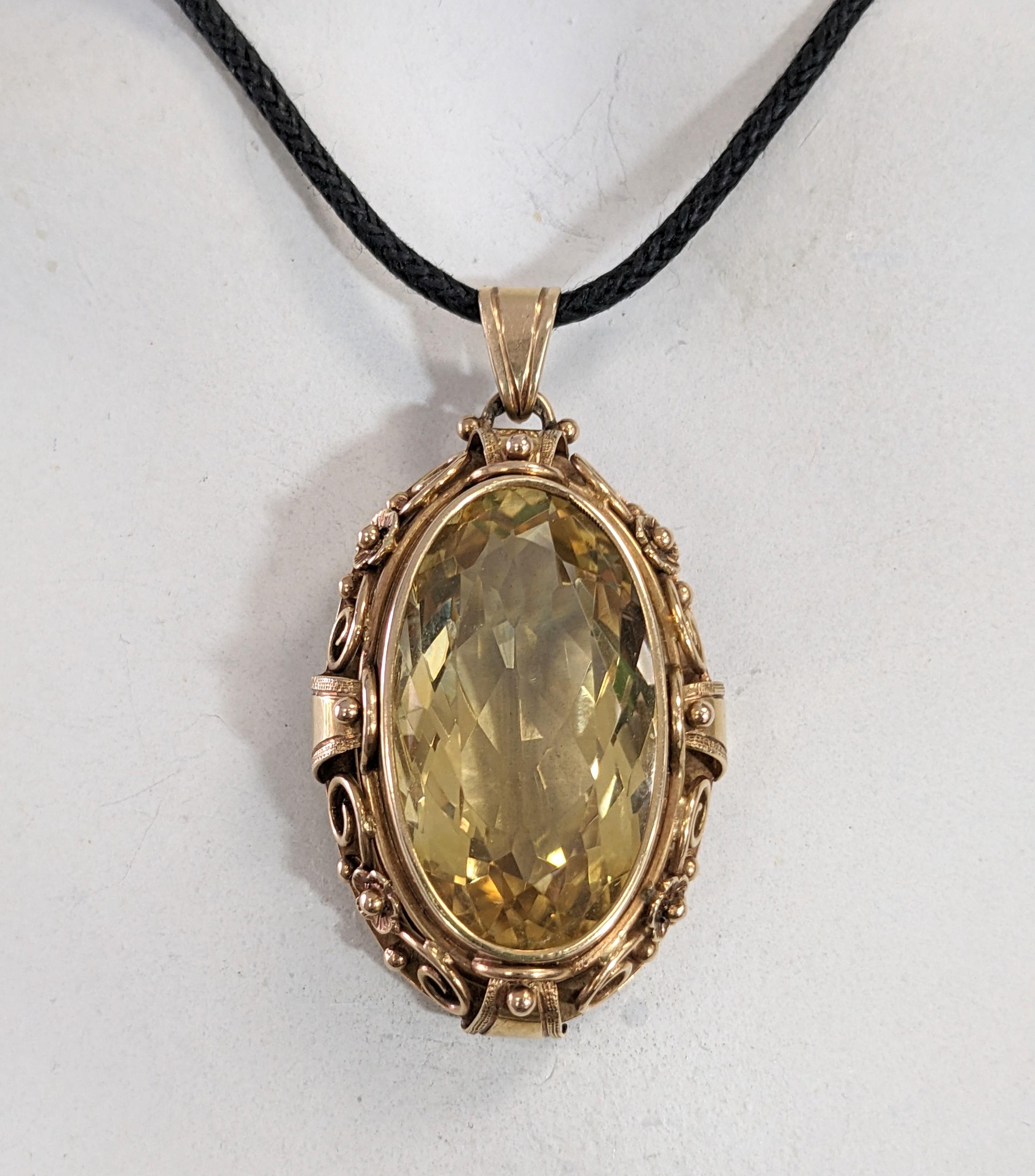 Arts and Crafts Citrine Pendant For Sale 3