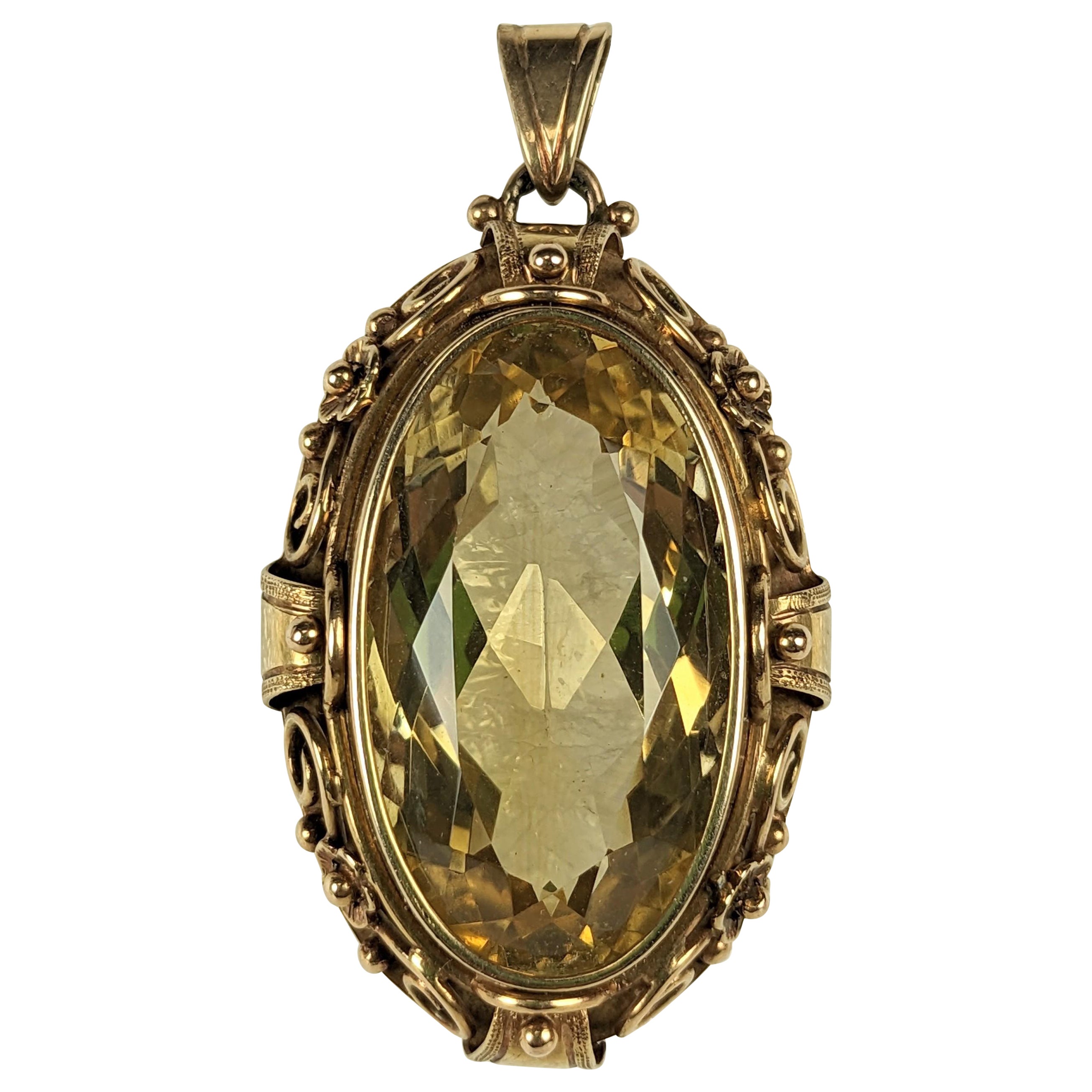 Arts and Crafts Citrine Pendant