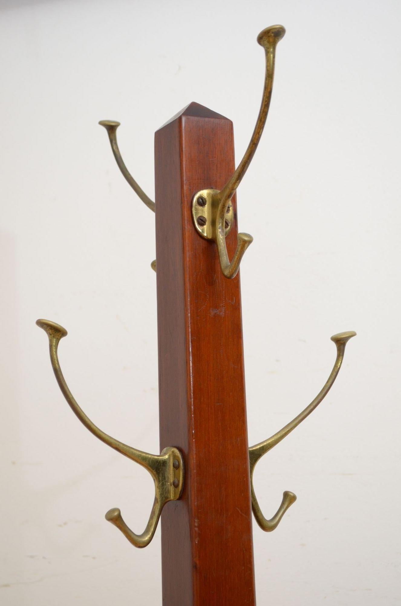 Arts and Crafts Coat Stand in Solid Mahogany For Sale 3
