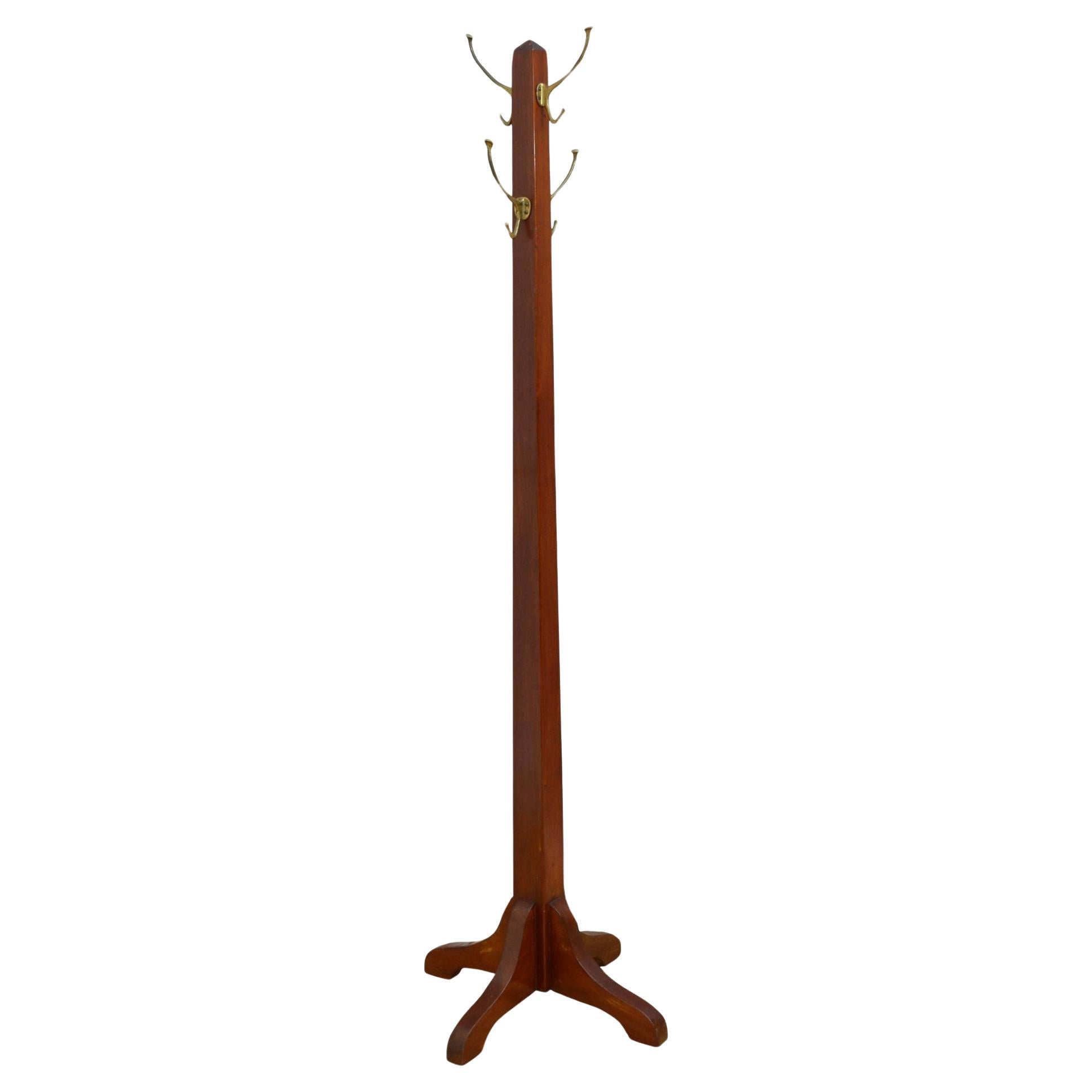 Arts and Crafts Coat Stand in Solid Mahogany For Sale